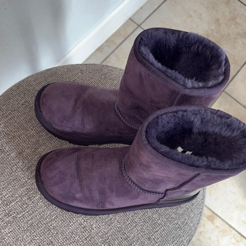 UGG Dark Purple Fur-Lined Boots
